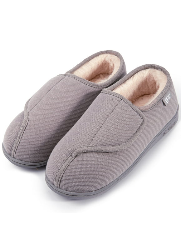 LongBay Women's Adjustable Diabetic Slippers Memory Foam Arthritis Edema House Shoes