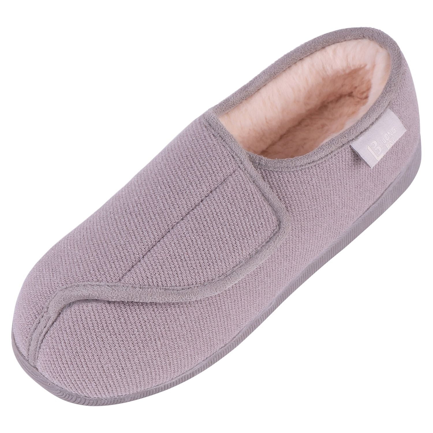LongBay Women's Adjustable Diabetic Slippers Memory Foam Arthritis ...
