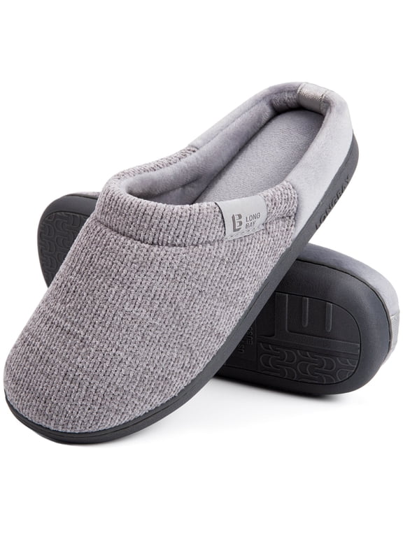 Women's Chenille Knit Slippers Comfort Memory Foam Slip on House Shoes Indoor Outdoor