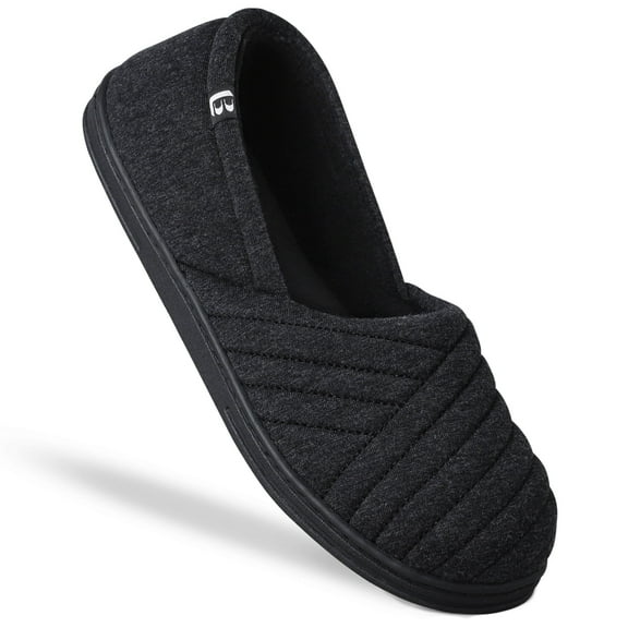 LongBay Women's Comfy Breathable Memory Foam Closed Back Slippers Cotton House Shoes