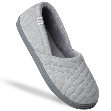 LongBay Women's Comfy Breathable Memory Foam Closed Back Slippers Cotton House Shoes