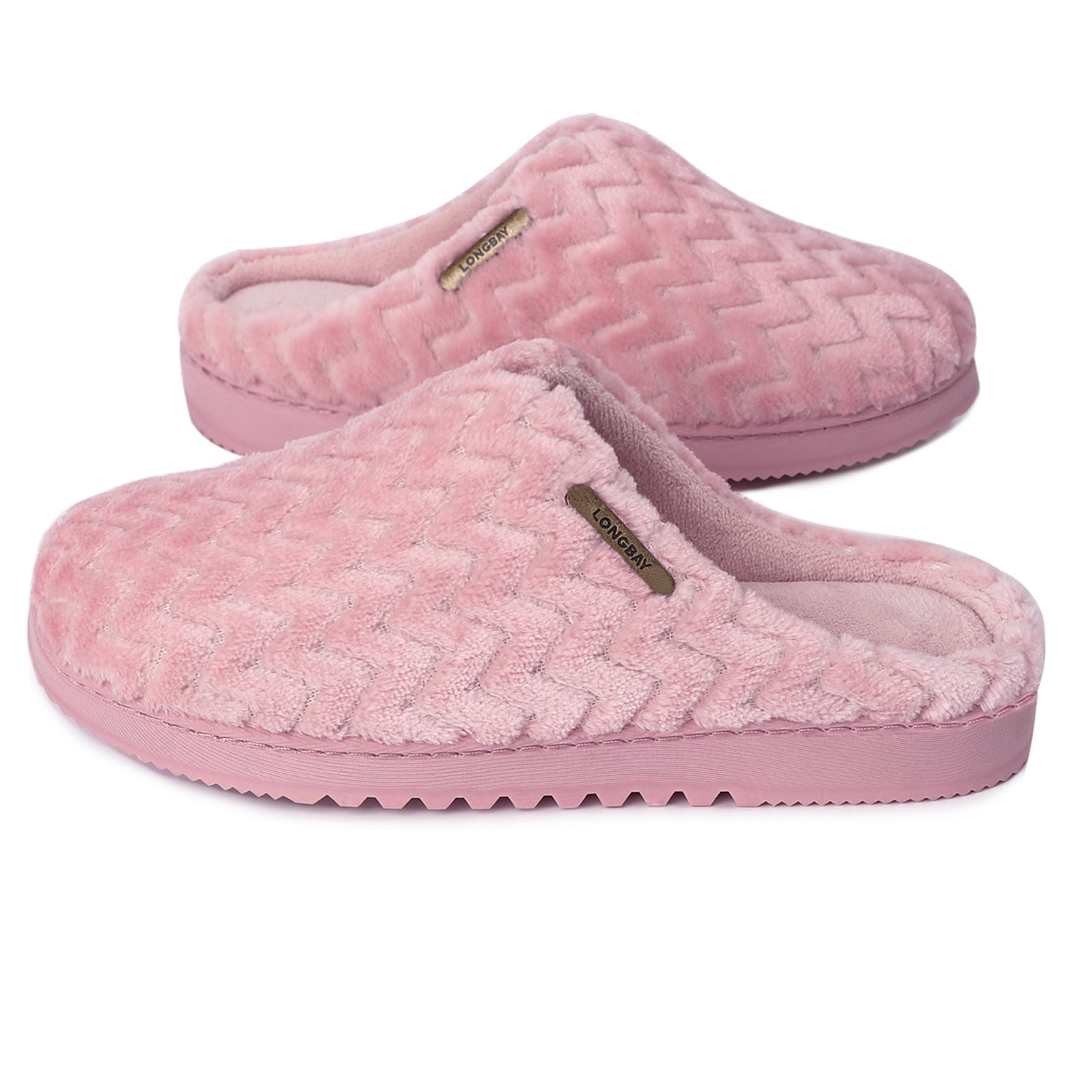 LongBay Women’s Soft Flannel Memory Foam Slippers Slip on House Fuzzy