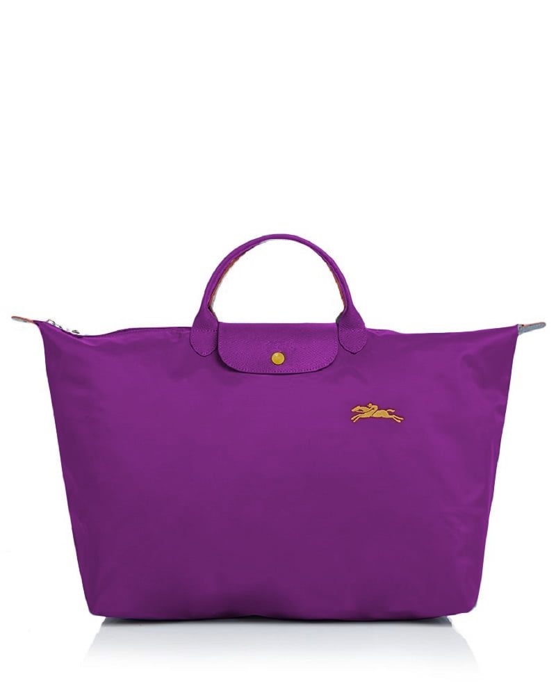 Purple longchamp le pliage bag hotsell