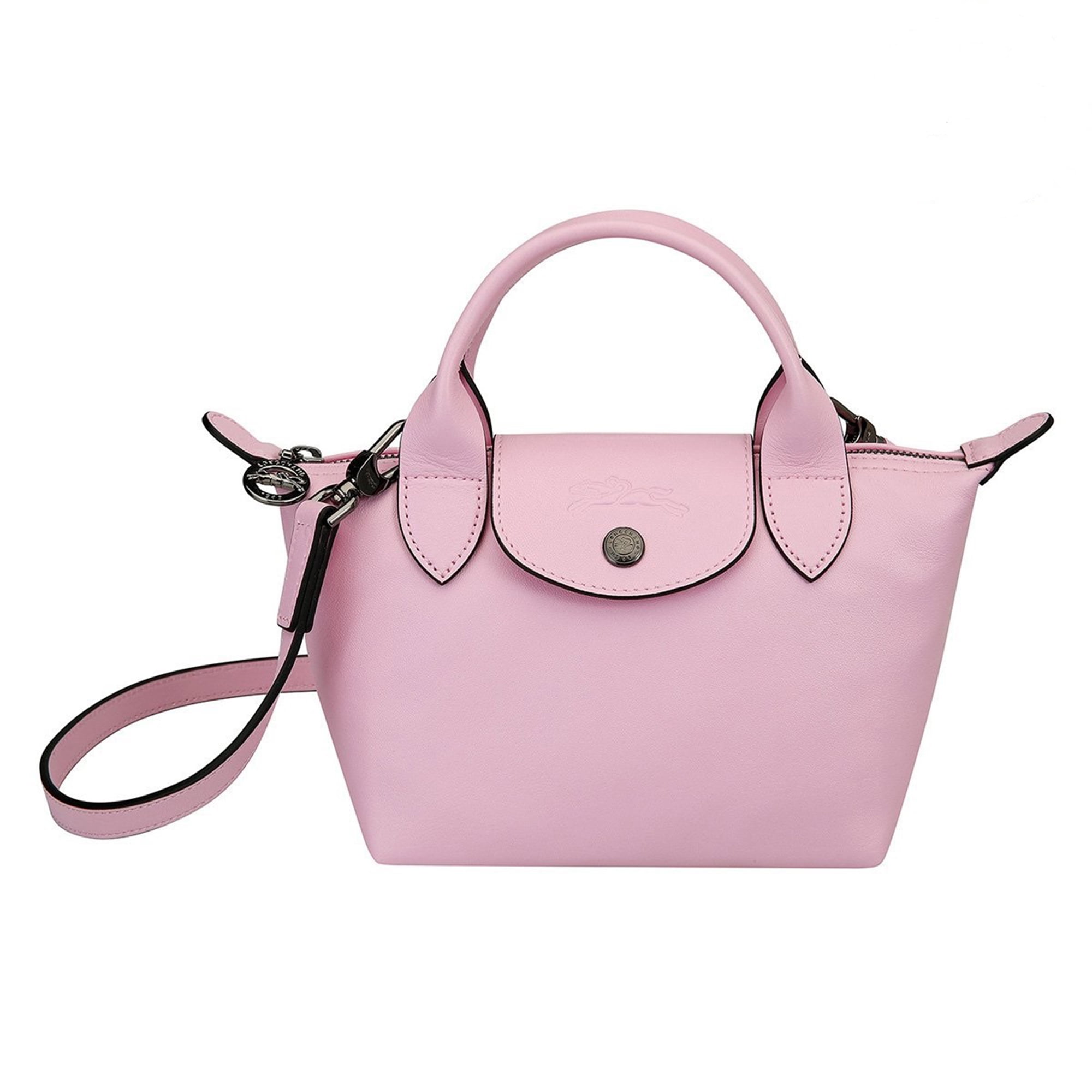 Longchamp mini le pliage cuir in pink, Luxury, Bags & Wallets on