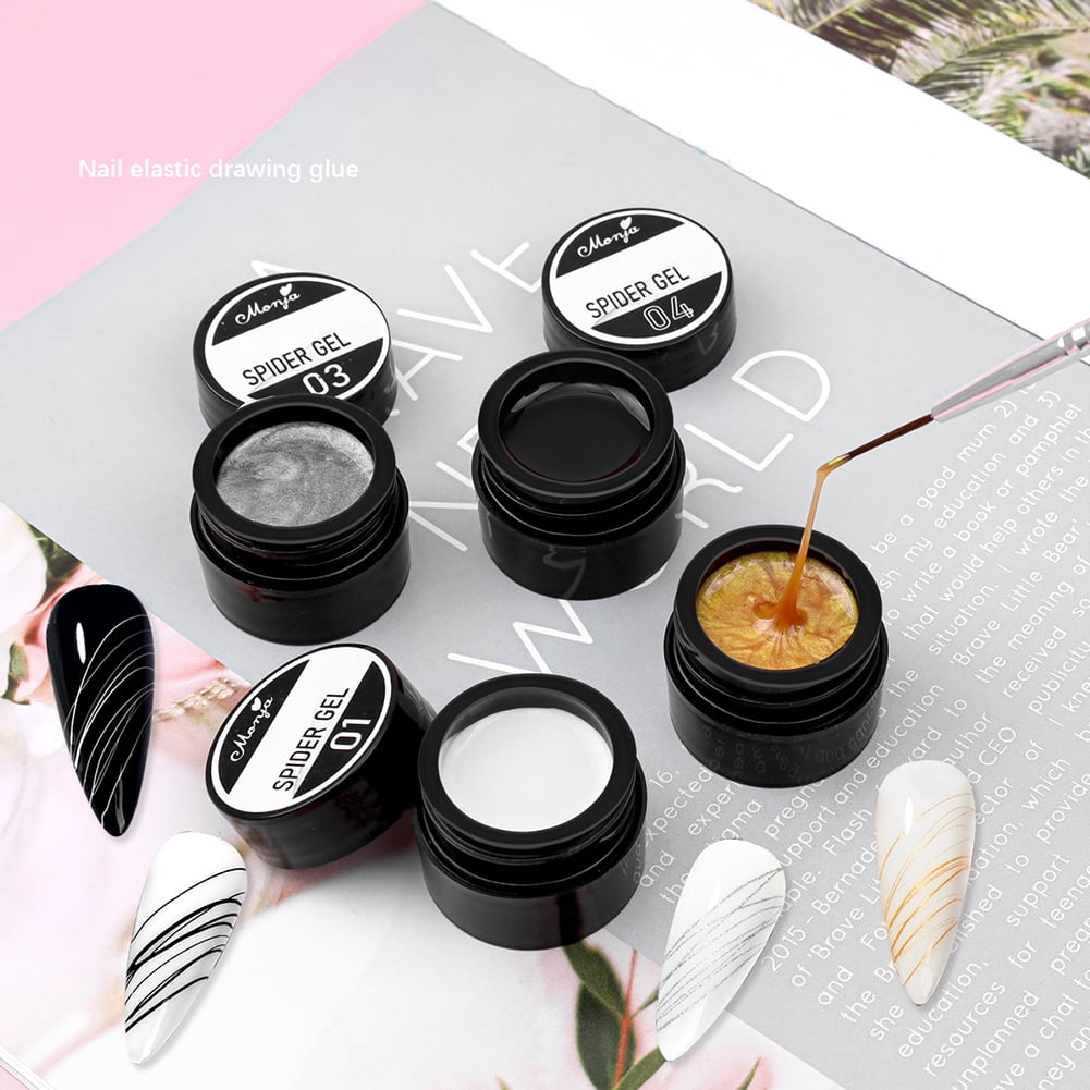 BSMKCL Metallic Painted UV Gel Nail Polish,3 Colors 3D Nail