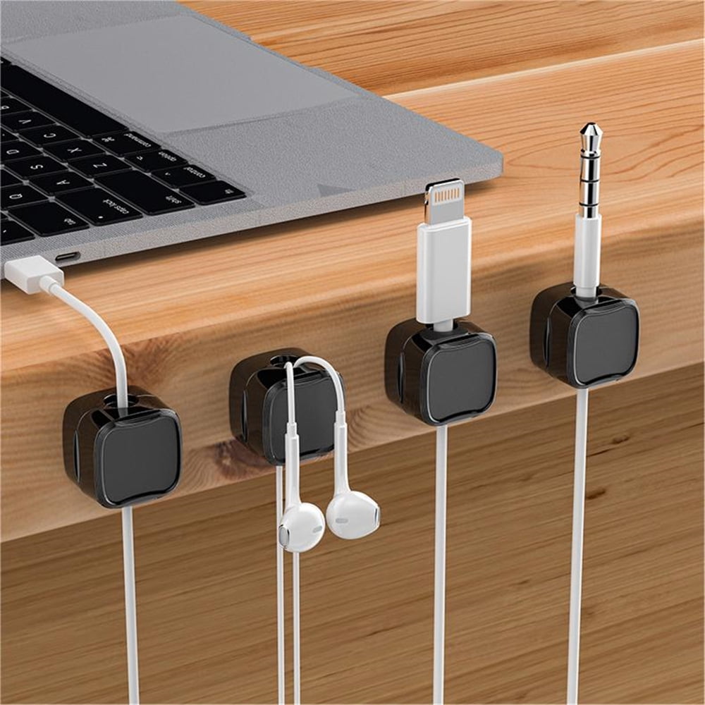LongDay 6 Pack Magnetic Cable Clips Cord Holder, Under Desk Cable ...