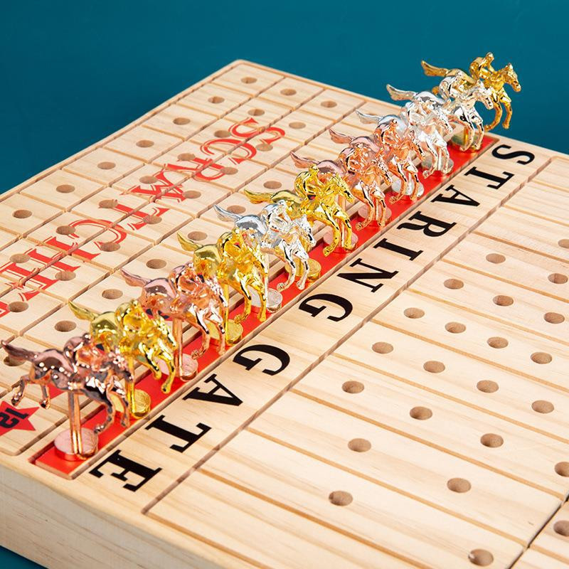 LongHanMao Horse Racing Board Game Horse Racing Game Children Adult