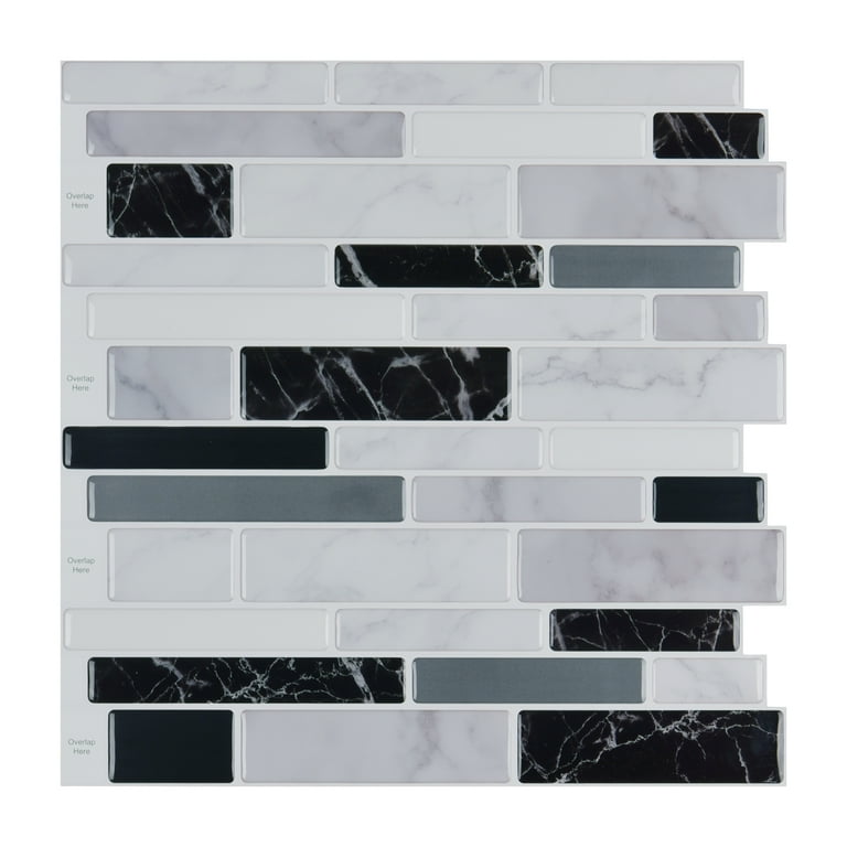 LongKing Gray Mix 12 in. x 12 in. Peel and Stick Wall Tile Backsplash (10-Pack) LongKing Gray Mix 12 in. x 12 in. Peel and Stick Wall Tile Backsplash (10-Pack)