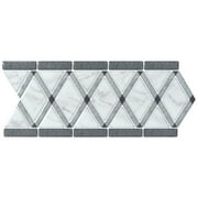 LONG KING TILE LongKing white 12.4 in. x 5 in. Peel and Stick Tile Waist Line Mosaic Tiles (10-Pack)
