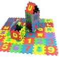 thumbnail image 1 of LongLiYi 36Pcs Kids Foam Play Mat (5X5cm/Pcs) Interlocking Alphabet and Numbers Floor Puzzle Colorful Tiles Girls, Boys Soft, Reusable, Easy to Clean, 1 of 1
