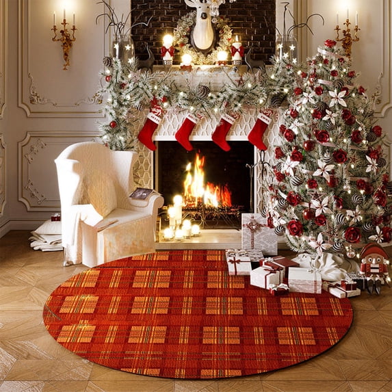 LongLiYi Christmas Round Rug 24 Inch,Christmas Area Rug Washable Christmas Rug Non Slip Rug Carpet for Xmas Living Room Bedroom Indoor Decoration