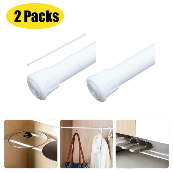 LongLiYi Extendable Telescopic and Aluminium Alloy Adjustable Spring Tension Curtain Rod, 15.7 to 28 in