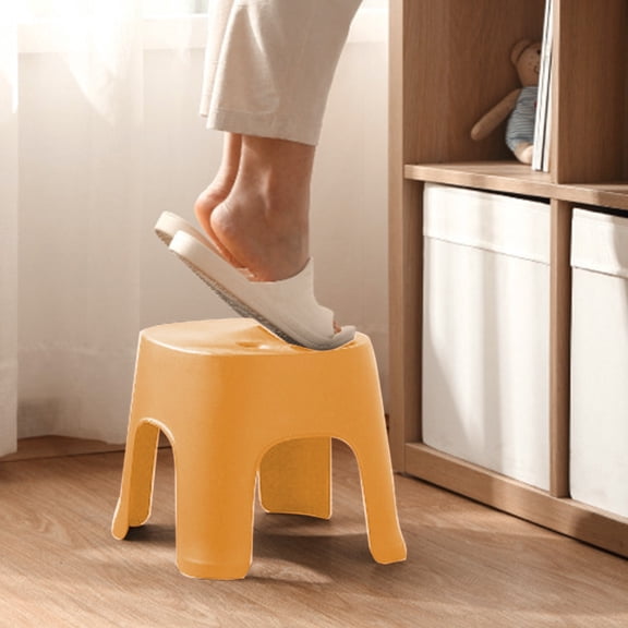 LongLiYi Step Stool,Yellow,Plastic,Small Single Step Stool for Kids/Adults in Home/Kitchen/Laundry/Garage/Bathroom