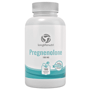 LongLifeNutri Pregnenolone 100mg - 180 Vegetarian Capsules, For Brain Health