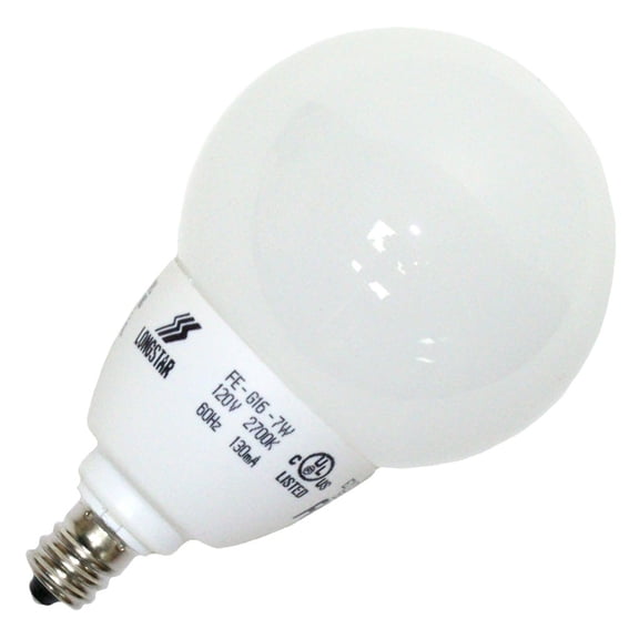 LongStar 00739 - FE-G16-7W/27K E12 Globe Screw Base Compact Fluorescent Light Bulb