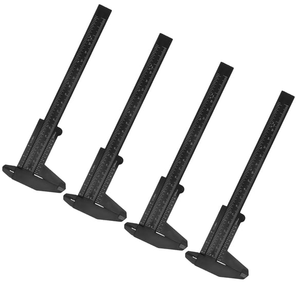 IMIKEYA 4Pcs Lightweight Black Plastic Caliper Ruler Gauge for Step Depth Measurements