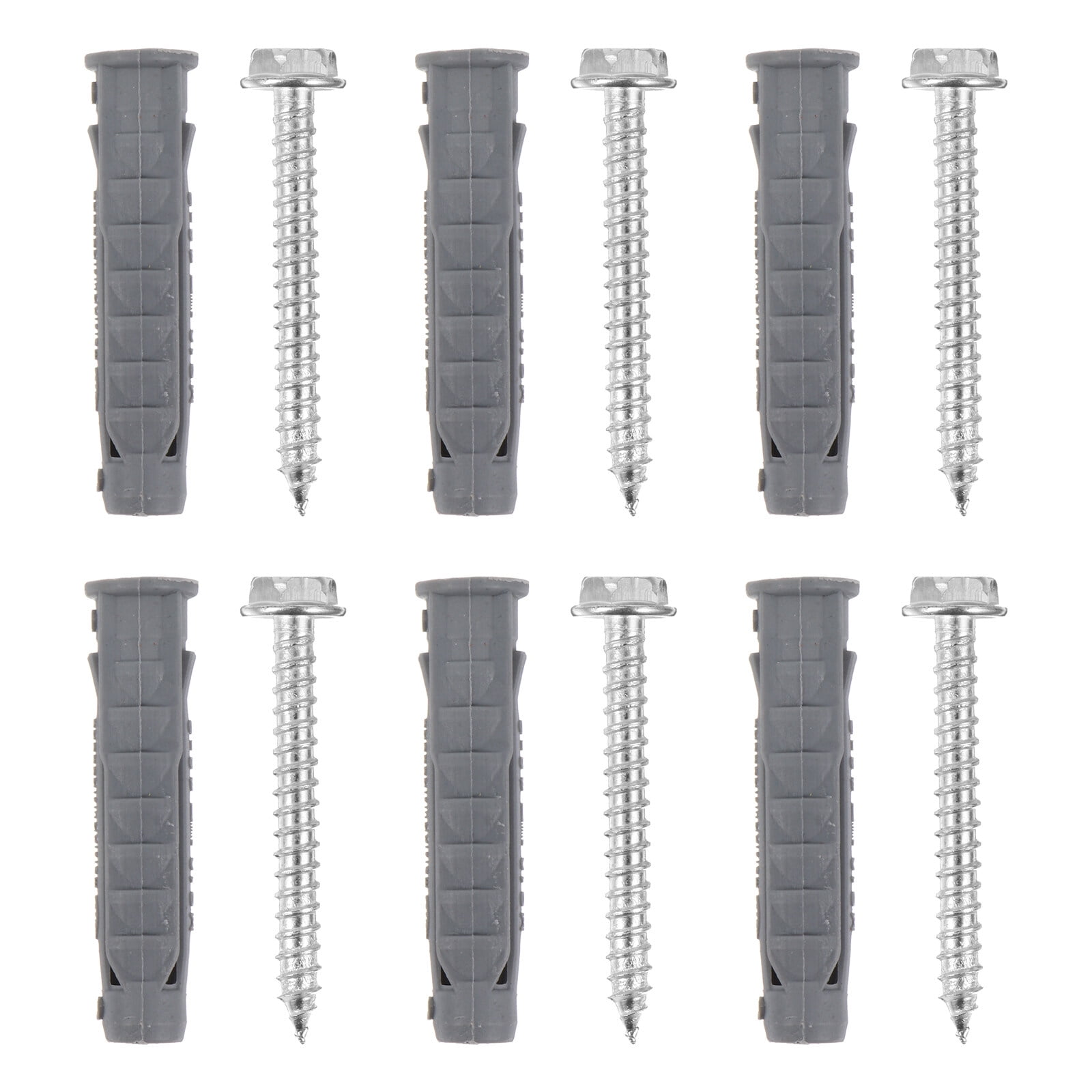 LongYTong 6pcs Screws with 6pcs Plastic Tubes Drywall Anchors for Air