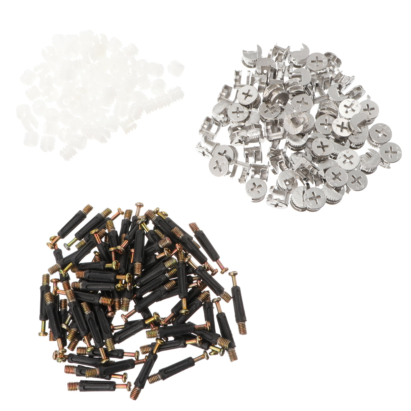 LongYTong 75 Pcs Zinc Alloy Dowel PreInserted Nut Furniture Connecting Cam Lock Fittings