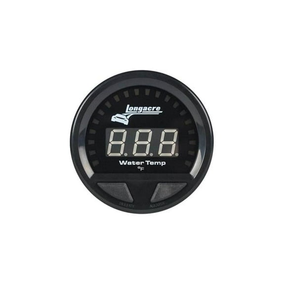 Longacre 2.625 in. dia. Waterproof LED Temperature Gauge with 100-280 deg F Electric LED Warning Light, Black