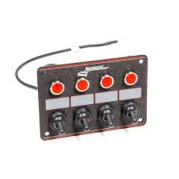 Longacre 52-44865 4 Switch Accessory Panel with Pilot Light - Black