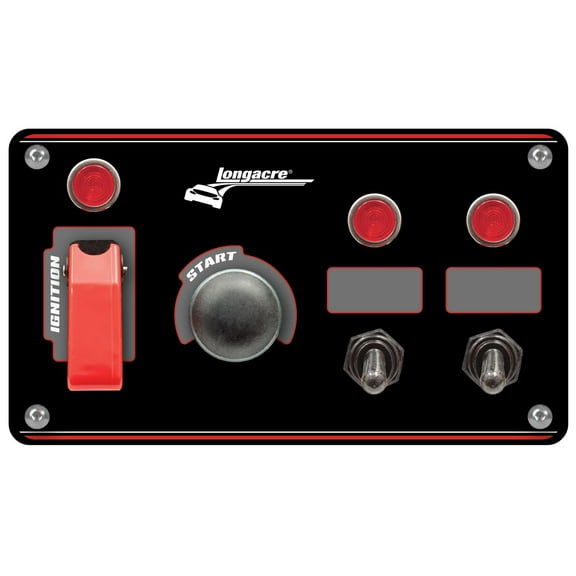 Longacre 52-44867 Aluminum Flip-Up Ignition Start Panel, 2 Switch, 40 amp, 12 Volts, Pre-Wired for Easy Installation, Waterproof Ignition Switch Cover