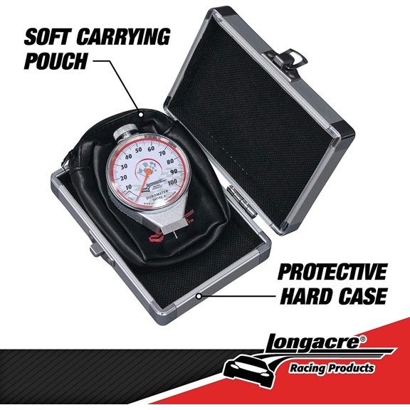 Longacre 52-50546 Deluxe Tire Durometer with Silver Storage Case