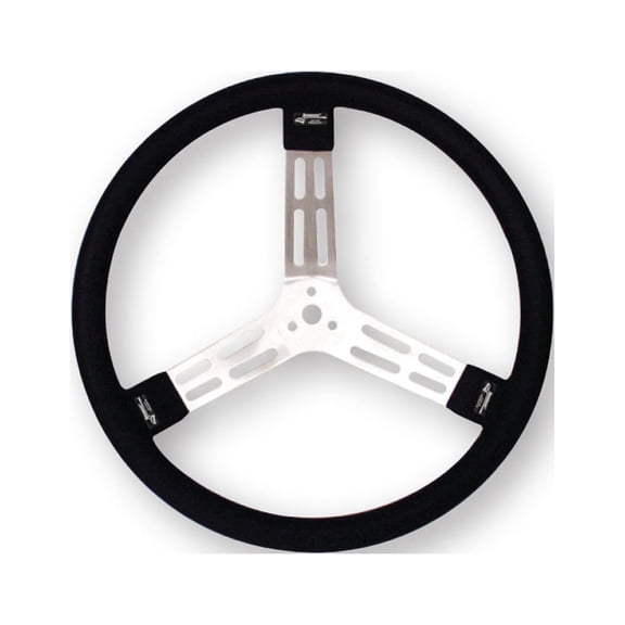 Longacre 52-56801 15 In. Alum. Steering Wheel. Smooth, Black