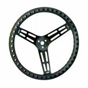 Longacre 52-56838 15 in. Ultra Lightweight Uncoated Black Aluminum Steering Wheel - Drilled
