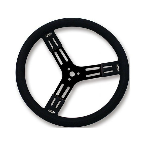 Longacre 56841 15" Steel Racing Steering Wheel, Black, Smooth