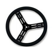 Longacre 56841 15" Steel Racing Steering Wheel, Black, Smooth