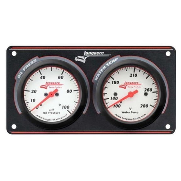 Longacre LON52-46912 Sportsmen Oil Pressure & Water Temperature Gauge Panel
