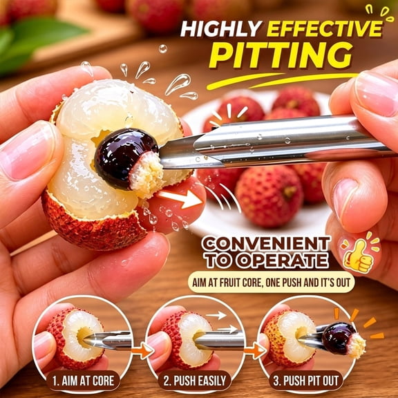 Longan Pitter Tool, Lychee Corer Remover, Fruit Seed Removal Tool, Longan And Lychee Processing Gadget For Quick Pitting Peeling And Fruit Preparation