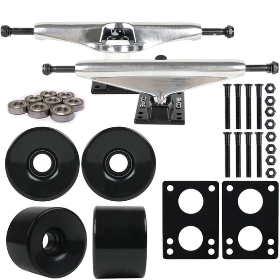 Longboard Package Core 6.0 Silver Trucks 76mm Black Wheels