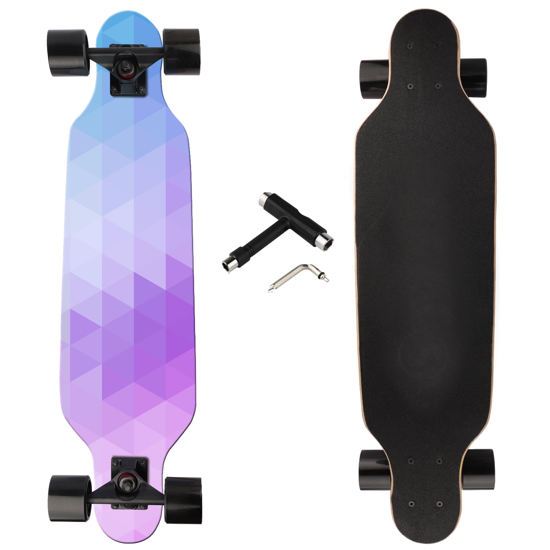 31 Inch Longboard Skateboard Complete Cruiser with T-Tool for Cruising ...
