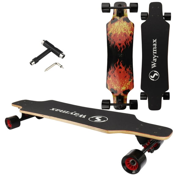 Longboard Skateboard Complete - 31 Inch Pro Small Longboard for Hybrid, Freestyle, Carving, Cruising and Downhill with All-in-one T-Tool