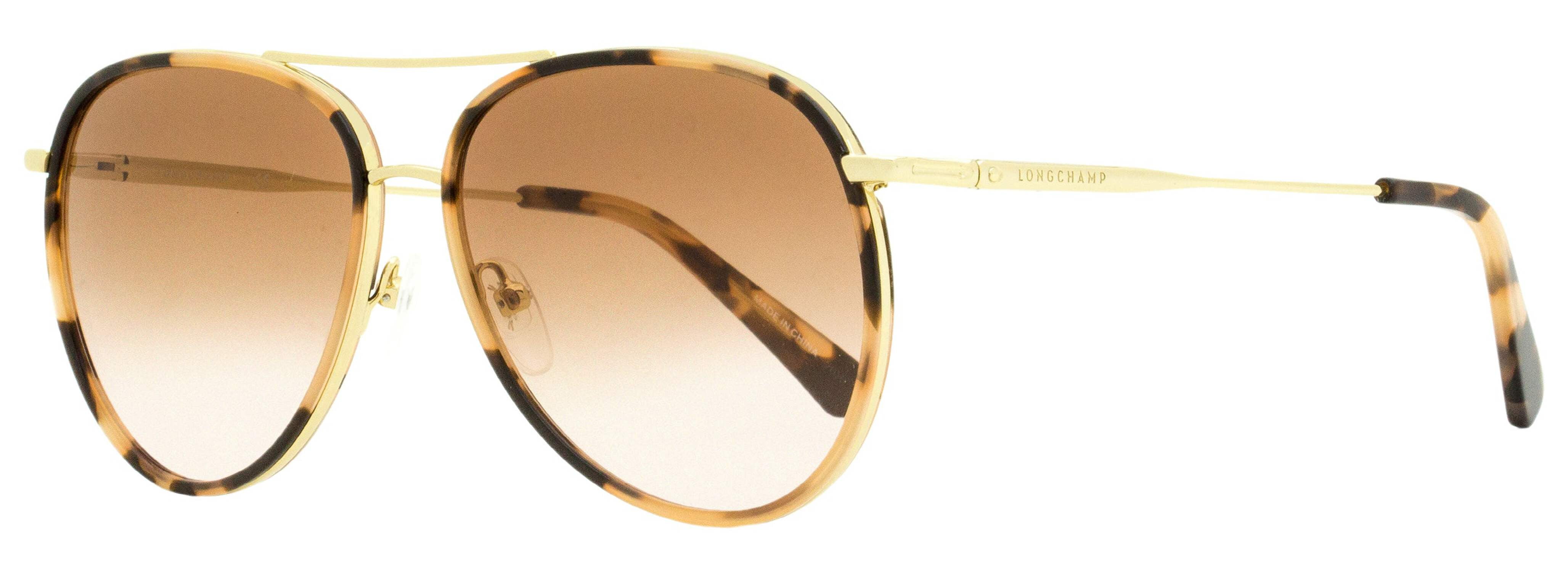 LongChamp Aviator Sunglasses with Gold Frame and Brown Lenses Kits.com -- Longchamp LO117S main image 4
