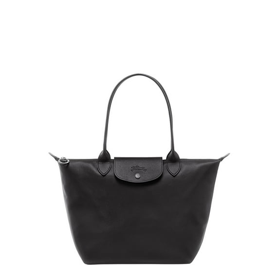 Longchamp Female Le Pliage Xtra M' Black Tote Bag With Embossed Logo In Leather Black