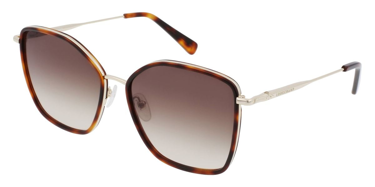 Longchamp LO685S Full Rim Square Gold/Khaki Sunglasses