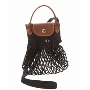 Longchamp Le Pliage Filet Extra Small Mesh Handle Bag with Strap, Black