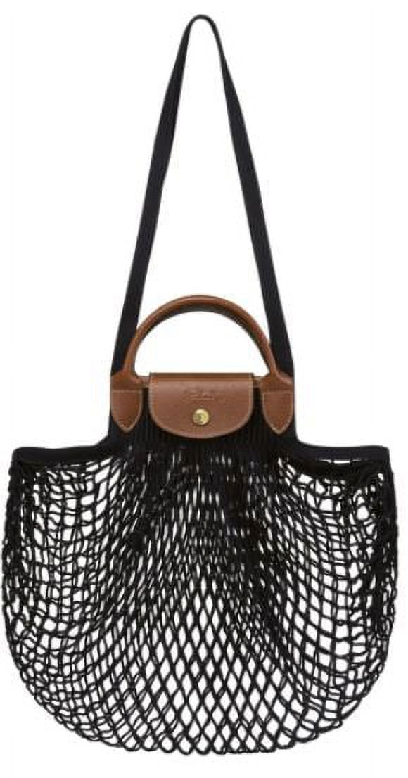 Longchamp Le Pliage Filet Top Handle Bag In Black
