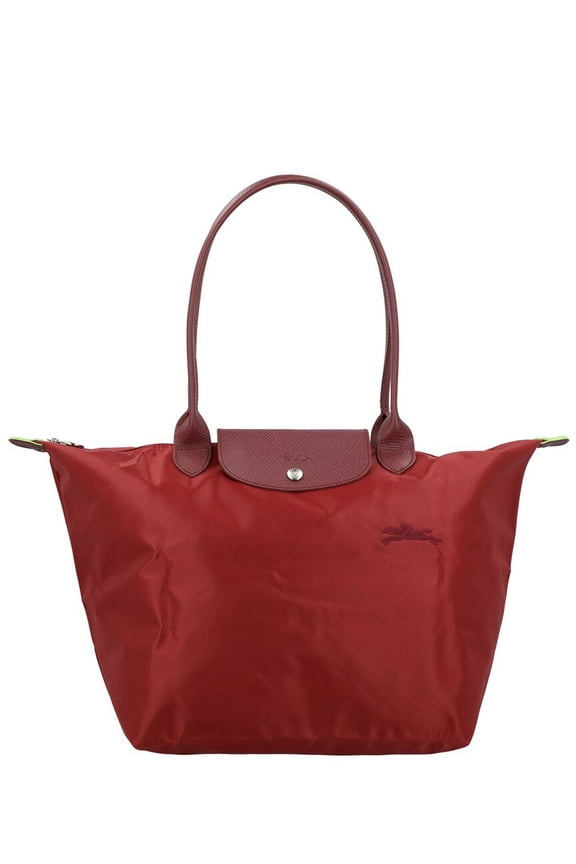 Le Pliage Green Canvas Tote, Red