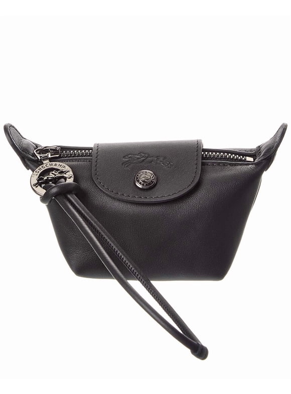 Le Pliage Leather Pochette, Black