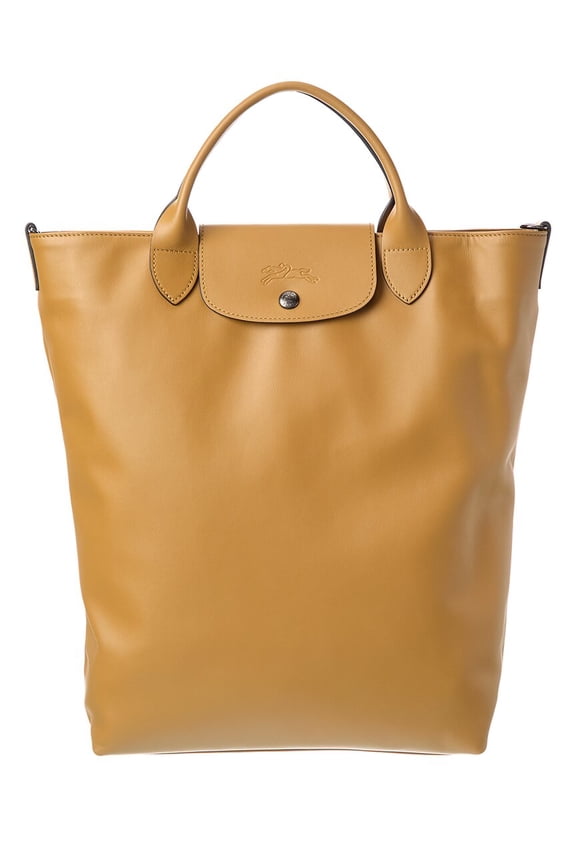 Le Pliage Leather Tote, Brown