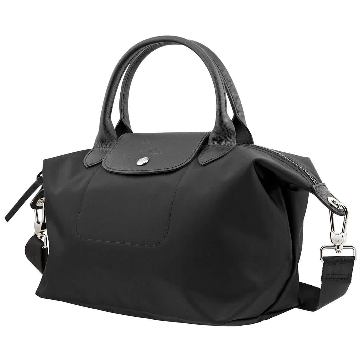 tas satchel Longchamp XS Le Pliage Neo Top Handle Black/White Satchel Bag
