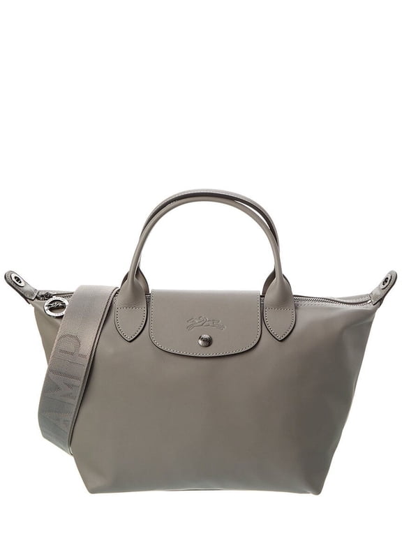 Le Pliage XS Leather Short Handle Tote, Grey