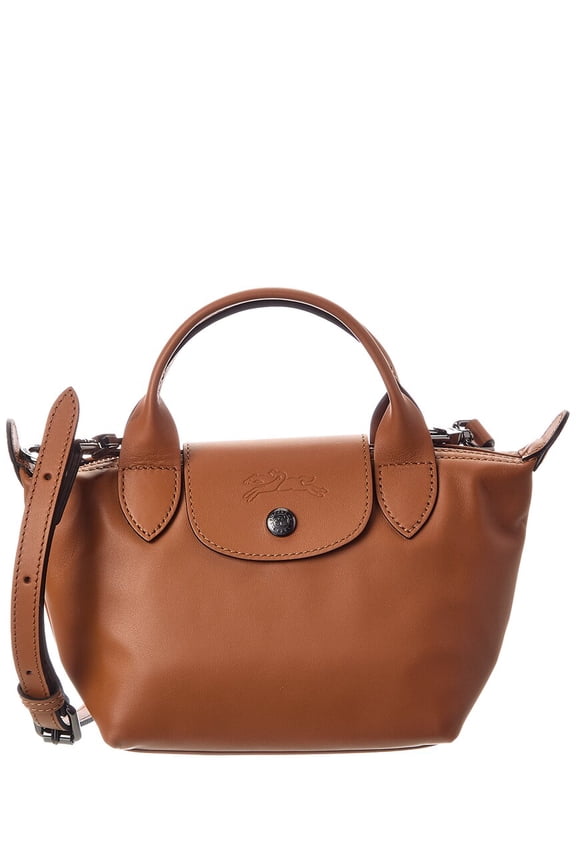 Le Pliage Xtra Leather Mini Satchel, Brown