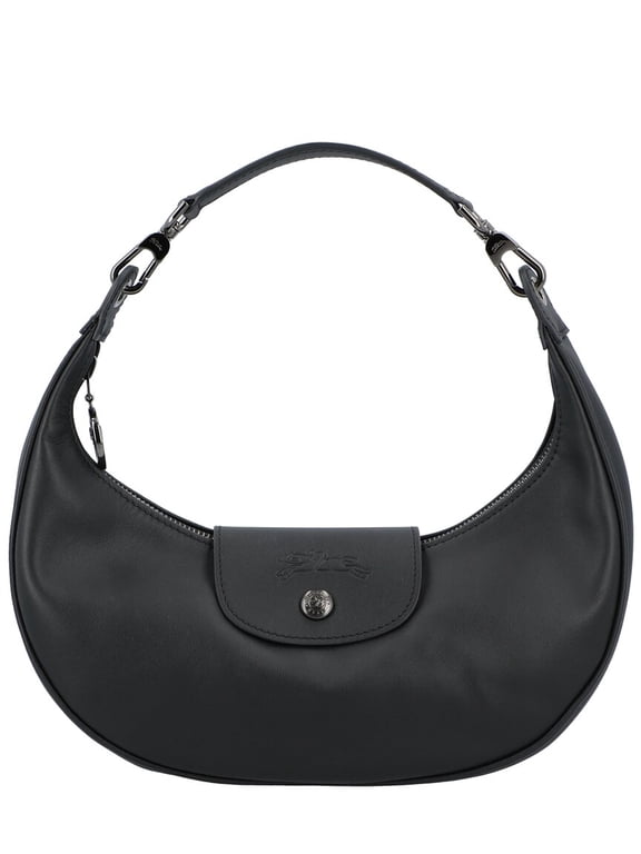 Le Pliage Xtra Small Leather Shoulder Bag, Black