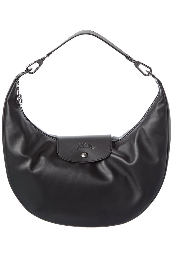 Le Pliage Xtra Leather Shoulder Bag, Black