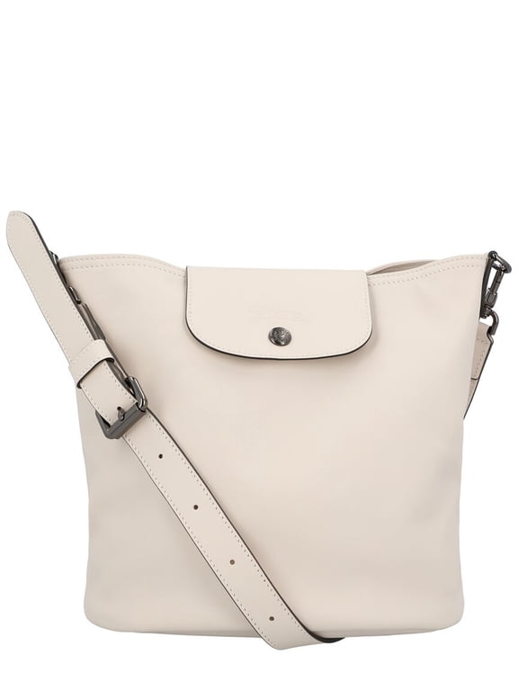 Le Pliage Xtra Medium Leather Shoulder Bag, White