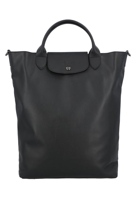 Le Pliage Xtra Medium Leather Tote, Black